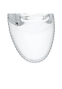 Arturo Vicci - Sneakersy biało srebrne na koturnie. Zapięcie: sznurówki. Kolor: biały. Materiał: skóra. Obcas: na koturnie #2