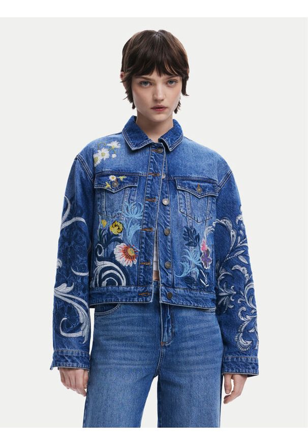 Desigual Kurtka jeansowa Misouri 25SWED55 Niebieski Regular Fit. Kolor: niebieski. Materiał: bawełna