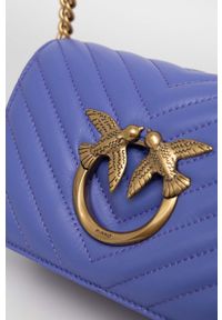 Pinko torebka skórzana kolor fioletowy. Kolor: fioletowy. Materiał: skórzane. Rodzaj torebki: na ramię #5
