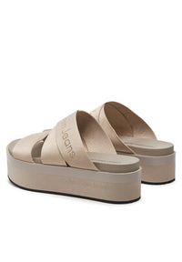 Calvin Klein Jeans Klapki Flatform Sandal Webbing In Mr YW0YW01361 Beżowy. Kolor: beżowy. Materiał: materiał #6