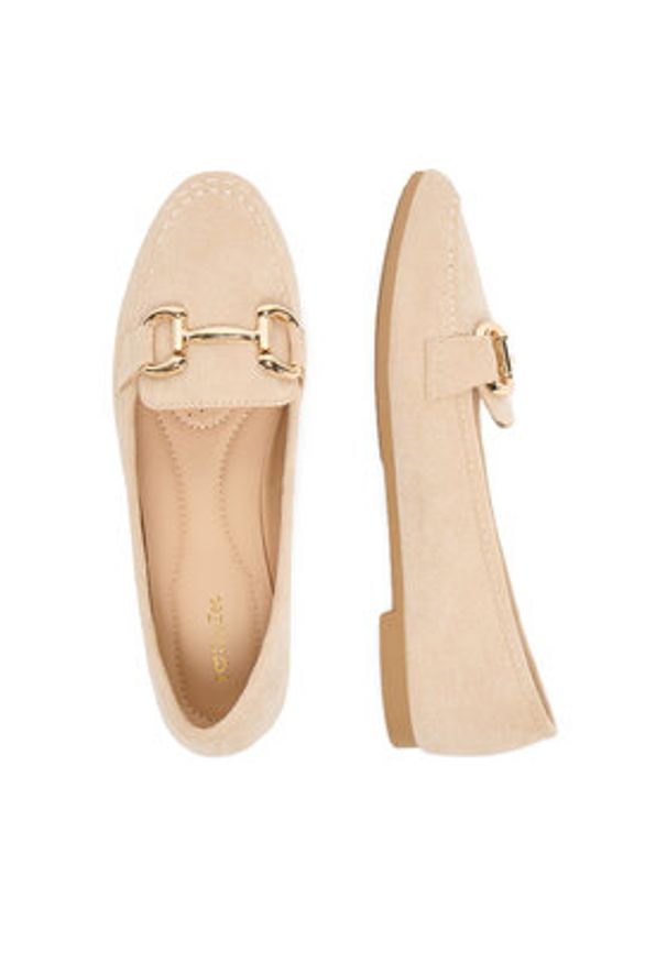 DeeZee Loafersy LE601-42 Beżowy. Kolor: beżowy. Materiał: materiał