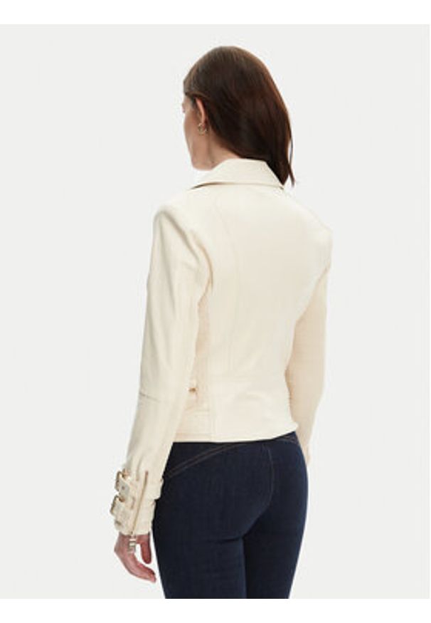 Guess Kurtka z imitacji skóry W4YL33 K8S30 Écru Regular Fit. Materiał: skóra