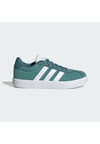 Adidas - Buty VL Court 3.0 Kids. Kolor: niebieski, wielokolorowy, biały. Materiał: zamsz, materiał. Sport: turystyka piesza