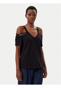 Liu Jo Sport T-Shirt TA5271 JS003 Czarny Regular Fit. Kolor: czarny. Materiał: bawełna. Styl: sportowy