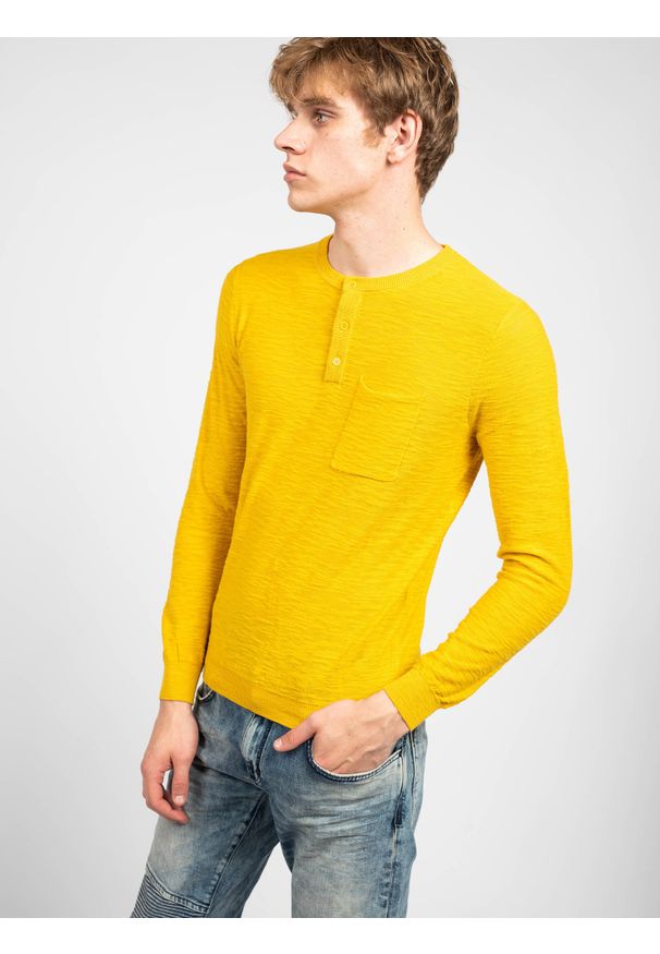 Antony Morato Sweter | MMSW01180 YA200070 | Mężczyzna | Żółty. Okazja: na co dzień. Kolor: żółty. Materiał: bawełna, wiskoza. Styl: casual