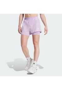 Adidas - Szorty Own the Run Climacool 2-in-1. Kolor: różowy. Technologia: ClimaCool (Adidas). Sport: bieganie