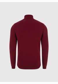 Pako Lorente - PAKO LORENTE - Bordowy gładki golf męski. Typ kołnierza: golf. Kolor: czerwony. Materiał: poliamid, bawełna, elastan. Wzór: gładki. Sezon: jesień #4