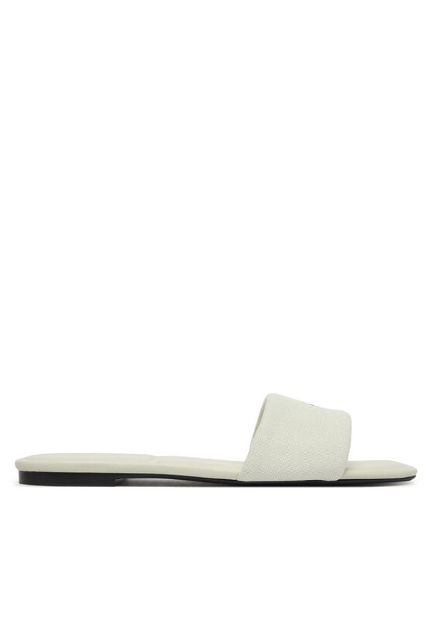 Calvin Klein Klapki Square Flat Sndl Canvas Hw HW0HW03129 Biały. Kolor: biały. Materiał: materiał