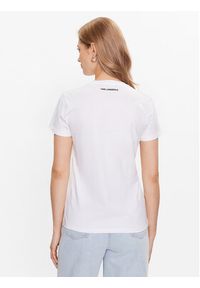 Karl Lagerfeld - KARL LAGERFELD T-Shirt Ikonik 2.0 Karl 230W1700 Biały Regular Fit. Typ kołnierza: dekolt w karo. Kolor: biały. Materiał: bawełna #4
