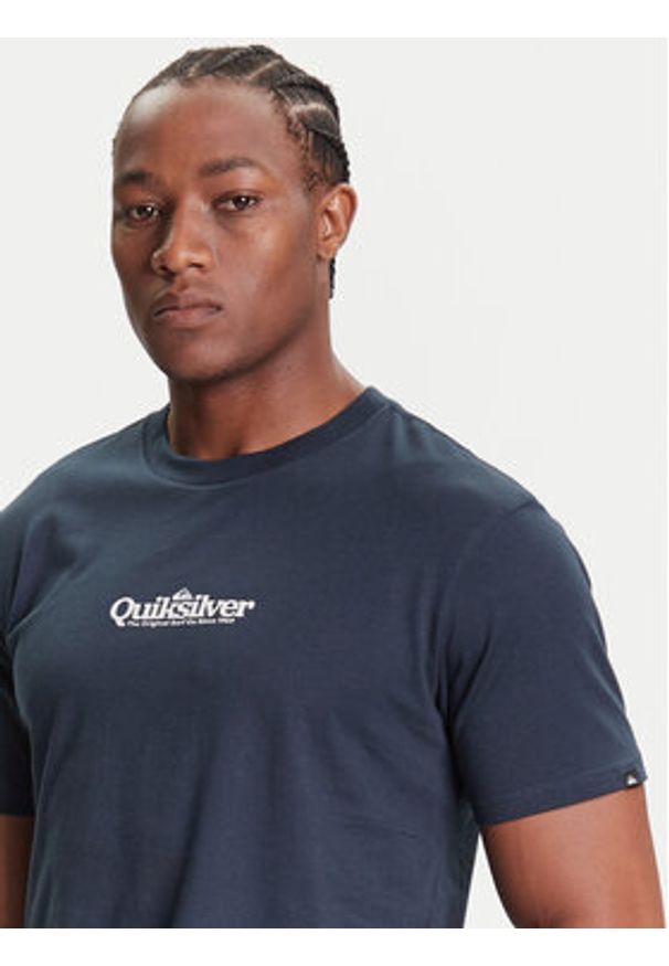 Quiksilver T-Shirt EQYZT08174 Granatowy Regular Fit. Kolor: niebieski. Materiał: bawełna