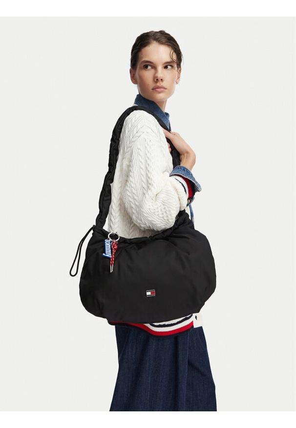 Tommy Jeans Torebka Tjw Icon Charms Hobo AW0AW18783 Czarny. Kolor: czarny
