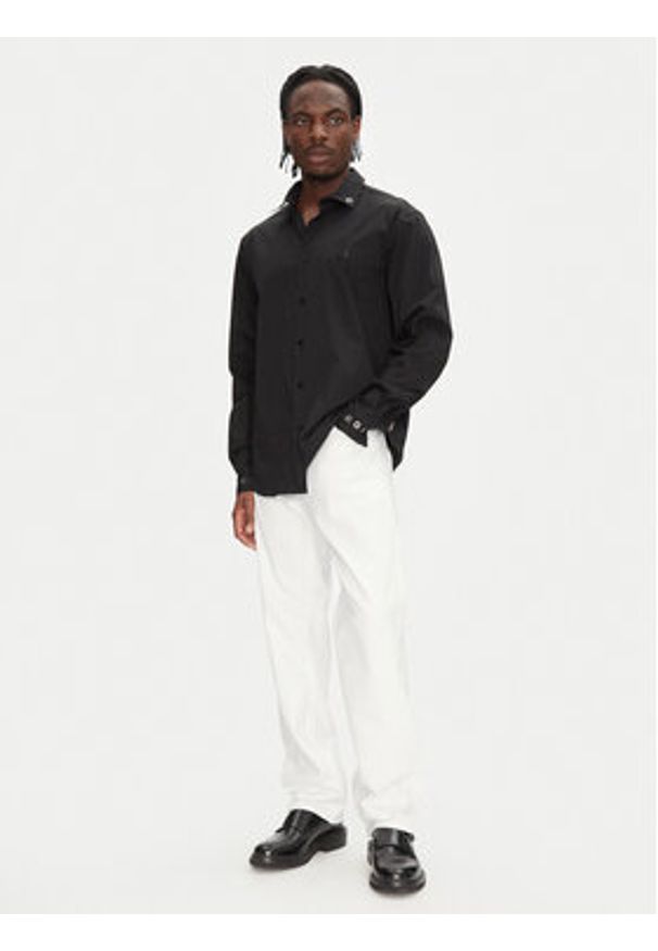 Just Cavalli Koszula 78OAL2A0 Czarny Slim Fit. Kolor: czarny. Materiał: bawełna