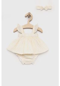 GAP komplet bawełniany niemowlęcy kolor żółty. Kolor: żółty. Materiał: bawełna #1