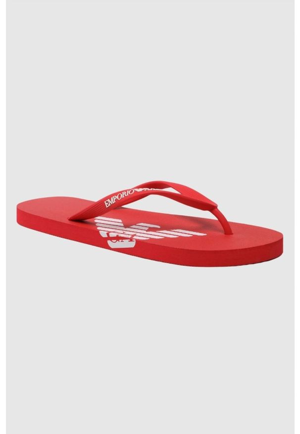 Emporio Armani - EMPORIO ARMANI Czerwone japonki z białym logo, Rozmiar 37. Kolor: czerwony