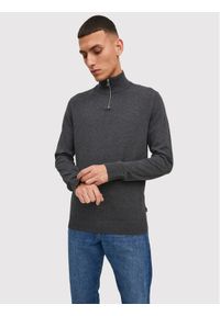 Jack & Jones - Jack&Jones Sweter Emil 12189339 Szary Regular Fit. Kolor: szary. Materiał: bawełna #1