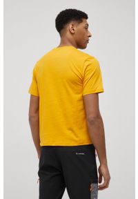 Helly Hansen t-shirt bawełniany kolor żółty z nadrukiem. Kolor: żółty. Materiał: bawełna. Wzór: nadruk