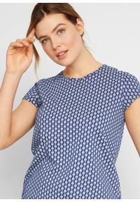 bonprix - Shirt z nadrukiem i minirękawkami, w kompl. 2-częściowym. Kolor: biały. Wzór: nadruk