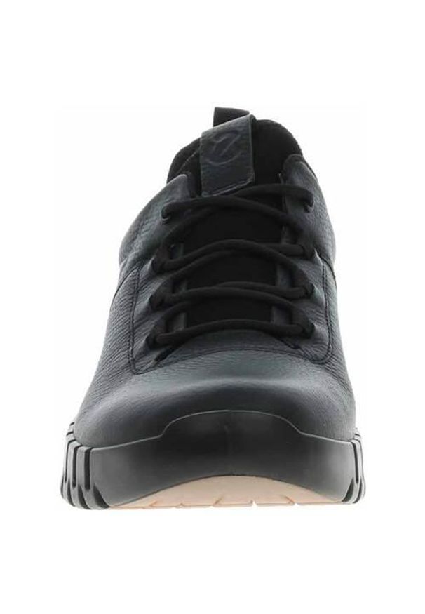 ecco - Buty sportowe Sneakersy męskie, Gruuv M Lea GTX. Zapięcie: sznurówki. Kolor: czarny. Materiał: skóra, materiał. Szerokość cholewki: normalna. Sport: turystyka piesza