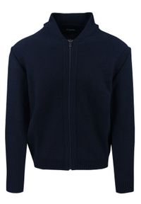 M. Lasota - Sweter Męski - Lasota - Rozpinany (Kardigan) - Granatowy. Kolor: niebieski. Materiał: akryl, bawełna. Sezon: zima, jesień