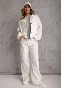 Renee - Szary Bawełniany T-shirt o Kroju Oversize Neduna. Okazja: na co dzień. Kolor: szary. Materiał: bawełna. Styl: casual, elegancki #8