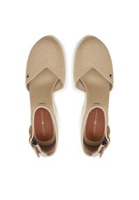 TOMMY HILFIGER - Tommy Hilfiger Półbuty Flag High Wedge Espad Closed Toe FW0FW08494 Beżowy. Kolor: beżowy. Materiał: materiał #2
