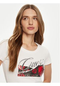 Guess T-Shirt W5RI03 J1314 Biały Regular Fit. Kolor: biały. Materiał: bawełna