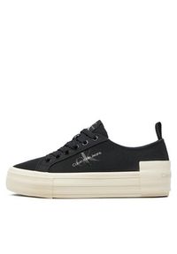Calvin Klein Jeans Tenisówki Bold Vulc Flatf Low Lace Mix Mtl YW0YW01465 Czarny. Kolor: czarny. Materiał: materiał #5