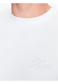 Karl Lagerfeld - KARL LAGERFELD T-Shirt 755024 532221 Błękitny Regular Fit. Typ kołnierza: dekolt w karo. Kolor: niebieski. Materiał: bawełna