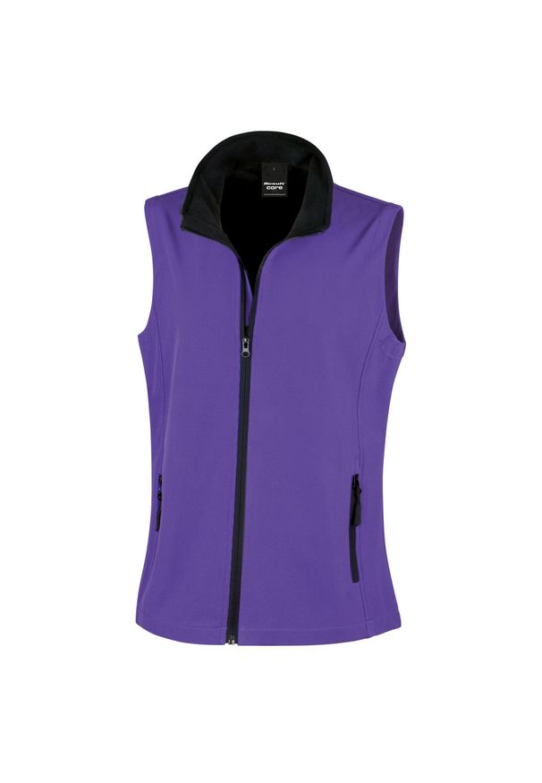 RESULT - Ocieplana Damska Softshell. Kolor: wielokolorowy, czarny, fioletowy. Materiał: softshell