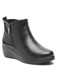 Clara Barson Botki LH21-1109-1 Czarny. Kolor: czarny. Materiał: skóra