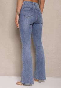 Renee - Niebieskie Jeansy o Kroju Flare High Waist Linsora. Okazja: na co dzień. Stan: podwyższony. Kolor: niebieski. Styl: casual, elegancki #5