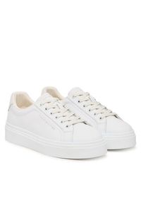 TOMMY HILFIGER - Tommy Hilfiger Sneakersy Chic Cupsole FW0FW09107 Biały. Kolor: biały. Materiał: skóra #5