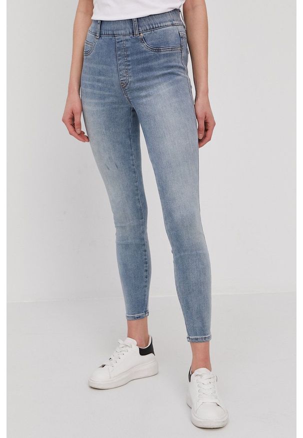 Spanx Jeansy damskie high waist. Stan: podwyższony. Kolor: niebieski