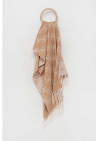 Liu Jo szalik damski kolor beżowy wzorzysty. Kolor: beżowy. Materiał: tkanina #1