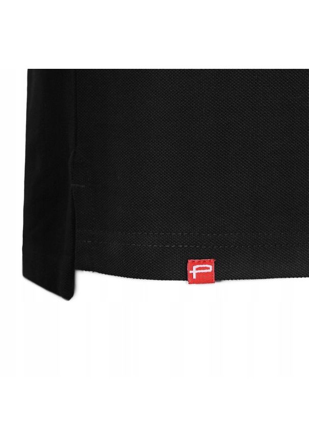 Koszulka Męska (T-Shirt) na Stójce z Guzikami - Pako Jeans - Czarna. Okazja: na co dzień. Typ kołnierza: kołnierzyk stójkowy. Kolor: czarny. Materiał: bawełna. Styl: casual