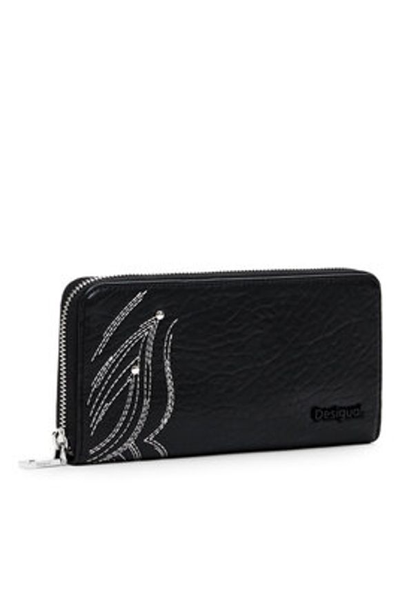 Desigual Duży Portfel Damski Fiona 24WAYP05 Czarny. Kolor: czarny. Materiał: skóra