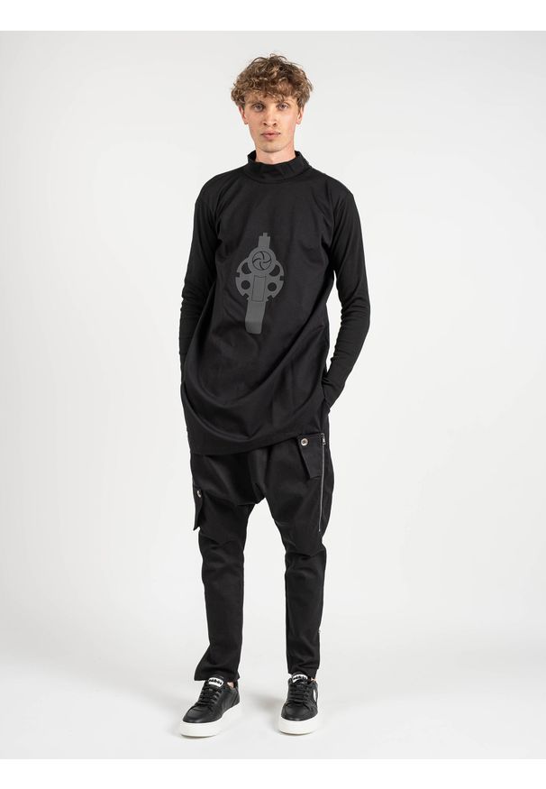 La Haine Inside Us Bluza "Wannact-Unisex" | A2208 | WANNACT | Kobieta | Czarny. Kolor: czarny. Materiał: elastan, nylon, wiskoza. Długość: długie. Wzór: nadruk, aplikacja