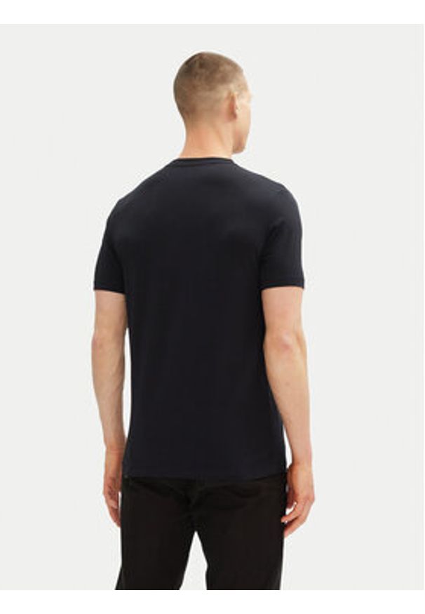 Karl Lagerfeld - KARL LAGERFELD T-Shirt 755030 552235 Granatowy Regular Fit. Typ kołnierza: dekolt w karo. Kolor: niebieski. Materiał: bawełna