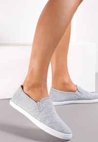 Born2be - Szare Tenisówki Materiałowe na Płaskiej Podeszwie Ediany. Kolor: szary. Materiał: materiał. Obcas: na płaskiej podeszwie #1
