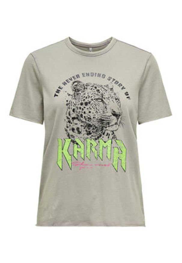 only - ONLY T-Shirt Lucy 15307412 Szary Regular Fit. Kolor: szary. Materiał: bawełna