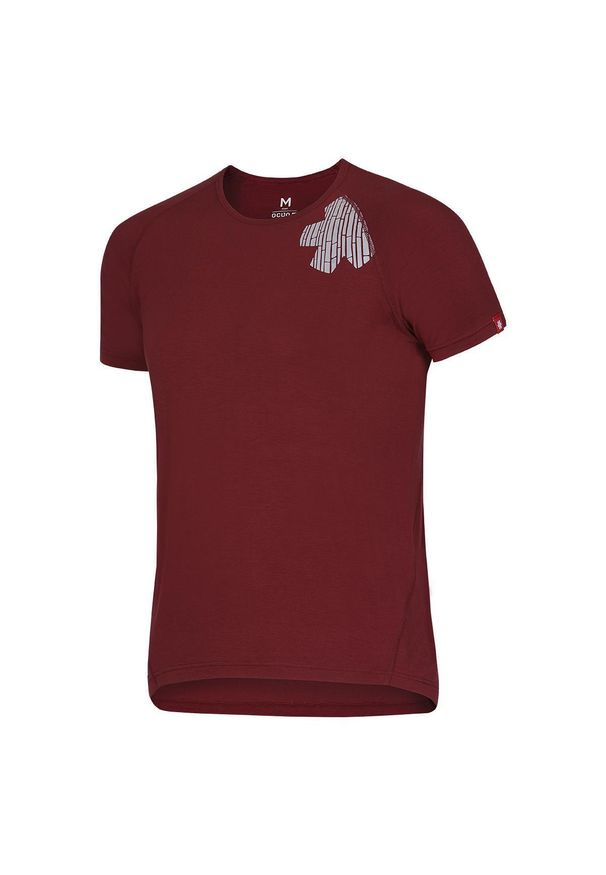 OCUN - Koszulka Ocun Bamboo Blossom. Kolor: czerwony. Materiał: włókno. Sport: wspinaczka