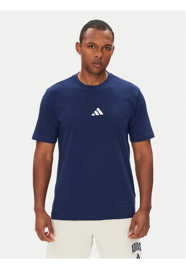 Adidas - adidas T-Shirt Essentials Small Logo JF1093 Granatowy Regular Fit. Kolor: niebieski. Materiał: bawełna