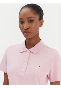 TOMMY HILFIGER - Tommy Hilfiger Polo 1985 WW0WW43225 Różowy Slim Fit. Typ kołnierza: polo. Kolor: różowy. Materiał: bawełna #5