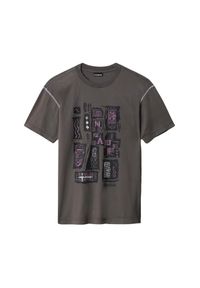 Koszulka Napapijri Kee Grey Gargoyle. Kolor: wielokolorowy, szary, fioletowy. Materiał: bawełna #1