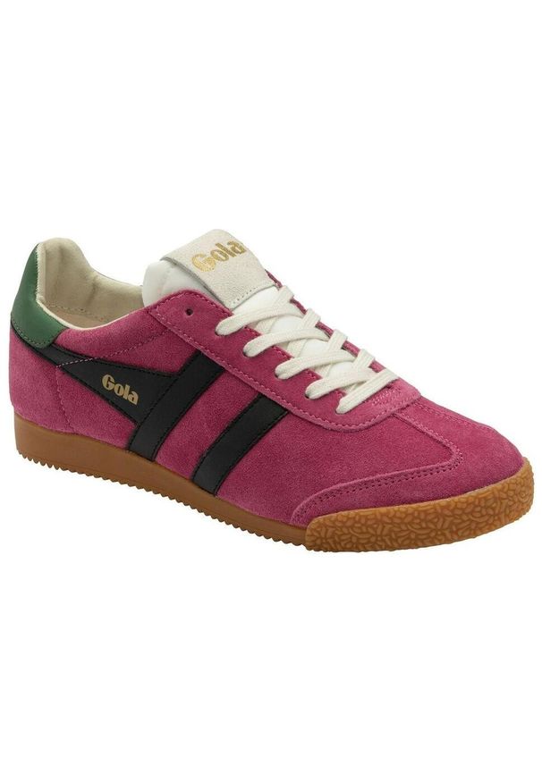 Buty do chodzenia damskie Gola Elan. Zapięcie: sznurówki. Kolor: czarny, różowy, wielokolorowy. Materiał: zamsz, materiał. Szerokość cholewki: normalna. Sport: turystyka piesza