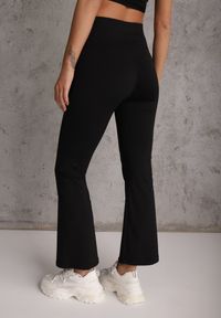 Renee - Czarne Kopertowe Legginsy Flare High Waist Azinore. Okazja: na co dzień. Stan: podwyższony. Kolor: czarny. Styl: casual #5