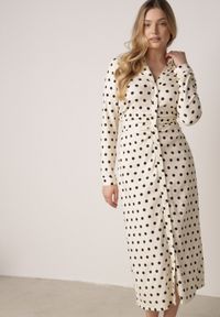 Born2be - Beżowa Wiskozowa Sukienka Koszulowa z Domieszką Lnu z Marszczeniem Besirra. Okazja: na co dzień, na spotkanie biznesowe, do pracy. Kolor: beżowy. Materiał: wiskoza, len. Typ sukienki: koszulowe. Styl: casual, biznesowy, elegancki #2