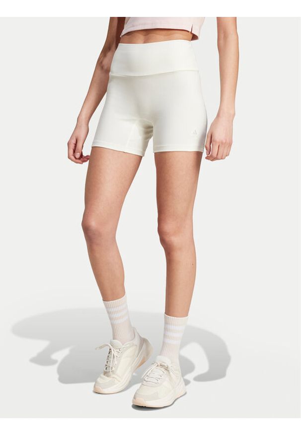 Adidas - adidas Szorty sportowe Lounge IY6740 Biały Slim Fit. Kolor: biały. Materiał: bawełna, wiskoza
