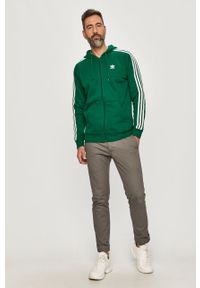 adidas Originals - Bluza bawełniana. Okazja: na co dzień. Typ kołnierza: kaptur. Kolor: zielony. Materiał: bawełna. Wzór: aplikacja. Styl: casual #5