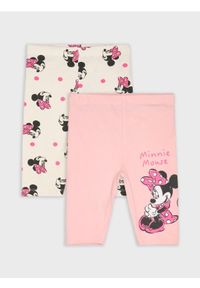 Sinsay - Bawełniane legginsy z nadrukiem 2 pack Minnie Mouse - różowy. Kolor: różowy. Materiał: bawełna. Wzór: nadruk, motyw z bajki #1